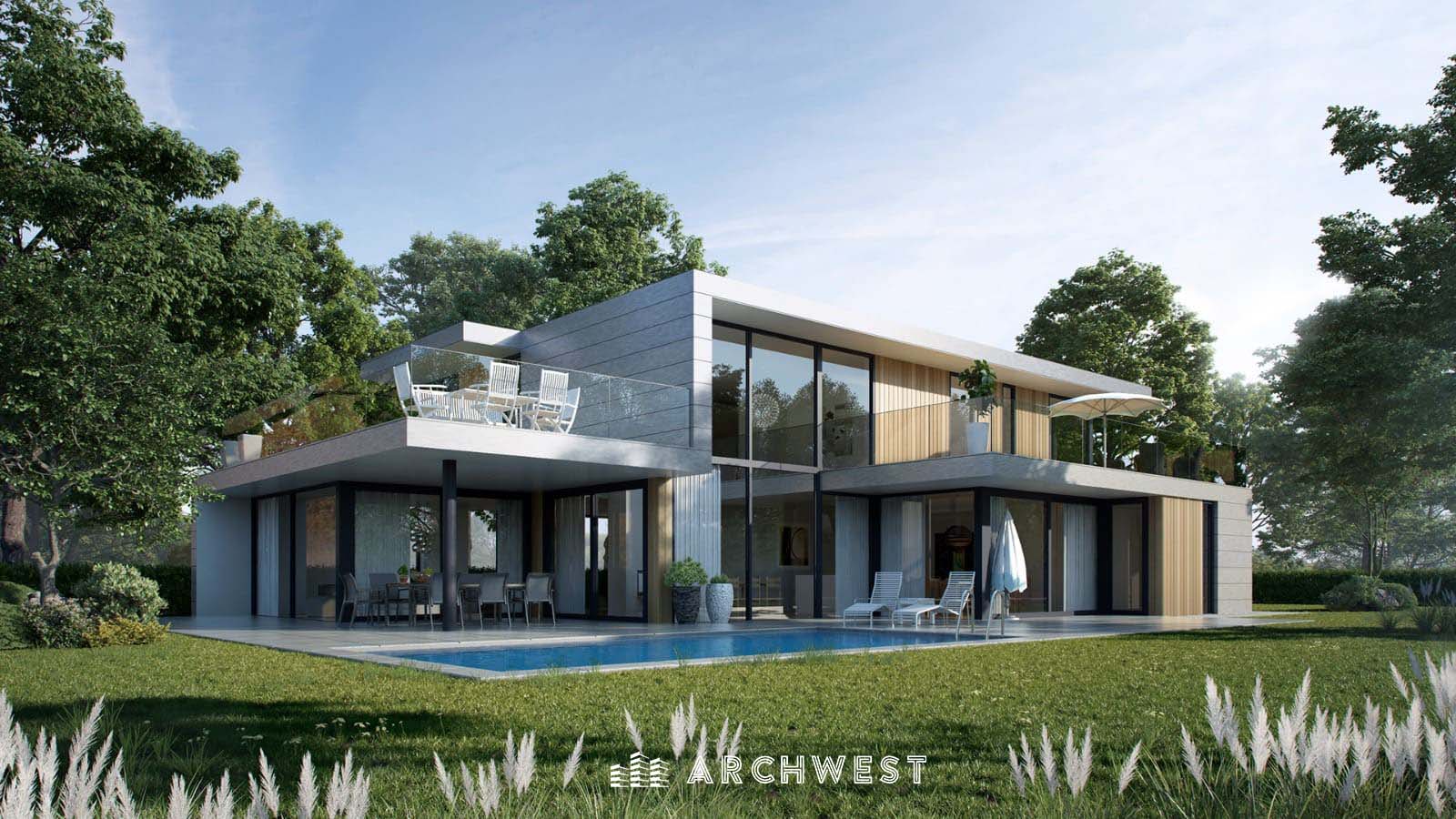 28. 3D Exterior of a Contemporary Single Family Home in Sweden